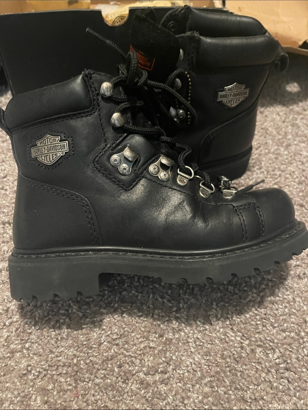 Harley-Davidson Women’s  Black Leather Riding  Lace-Up Boots